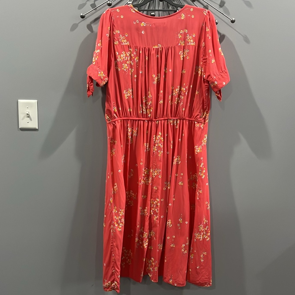 Peyton & Parker Floral Orange Button-Down Dress Size XL Lightweight And Flowy - Picture 4 of 6